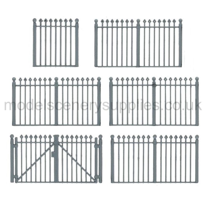 Iron Railing Fence with Gates OO Faller 180004