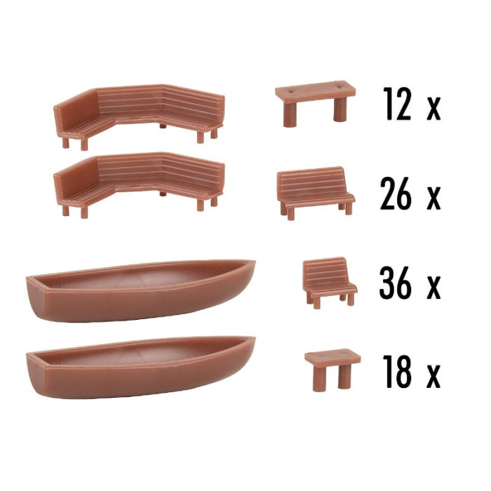 Benches and Tables N gauge Faller 272439 Benches and Tables N gauge Faller 272439
