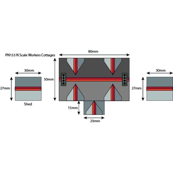 N Gauge Workers Cottages Metcalfe PN155