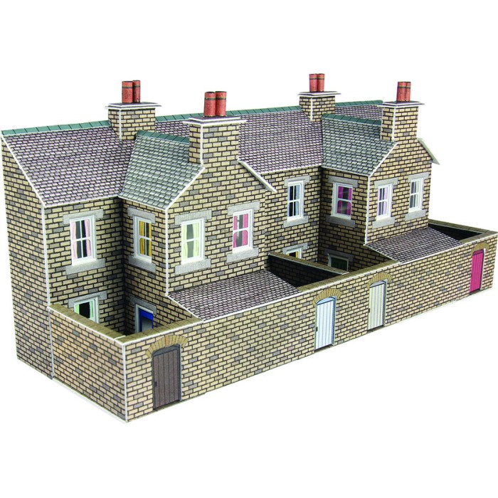 N gauge Low relief Terraced House Backs in Stone Metcalfe PN177