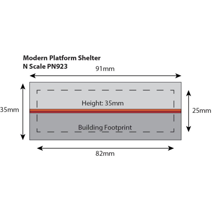 N gauge Modern Style Platform Shelter  PN923