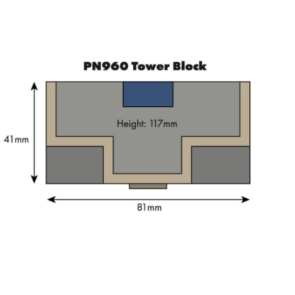 Low relief Tower Block N gauge Metcalfe PN960