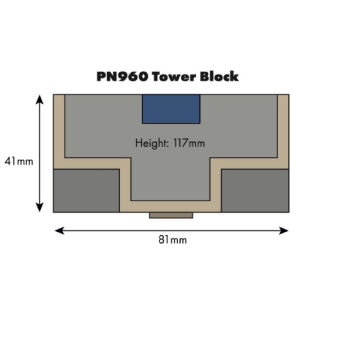Low relief Tower Block N gauge Metcalfe PN960