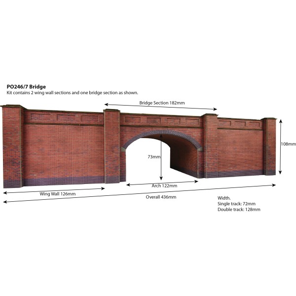 Railway Bridge in Red Brick OO  PO246