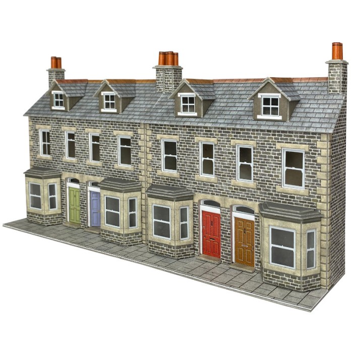Low Relief Terraced House Fronts - Stone OO Metcalfe PO303 Low Relief Terraced House Fronts - Stone OO Metcalfe PO303