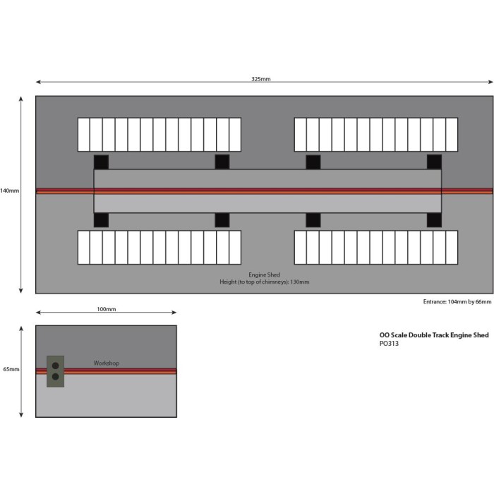 Double Track Engine Shed OO PO313