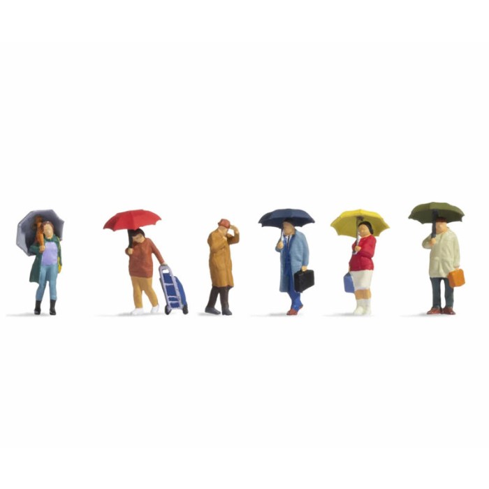 People in the Rain with umbrellas OO