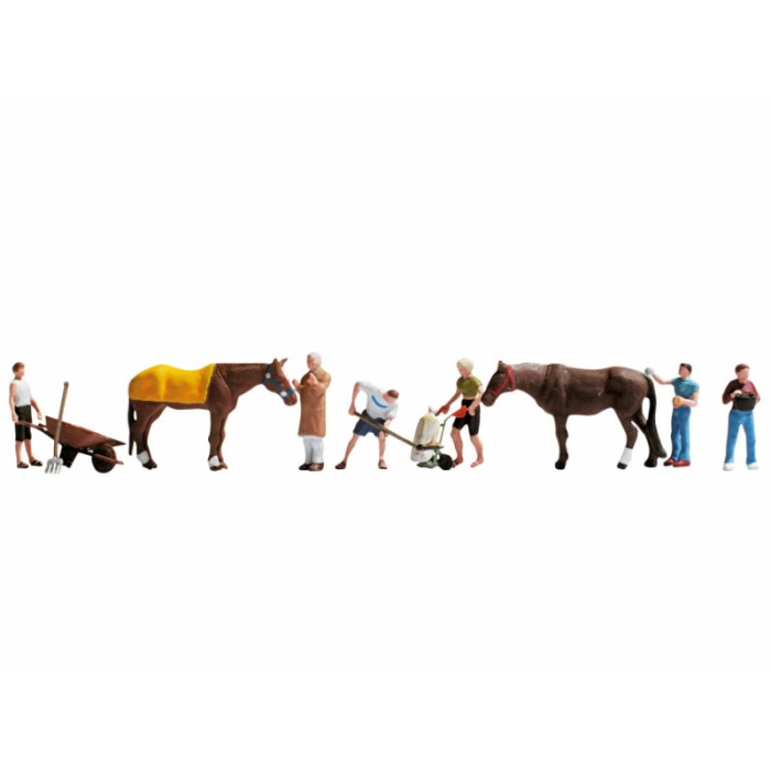 Stable Hands and Workers with Horses OO Noch 15634