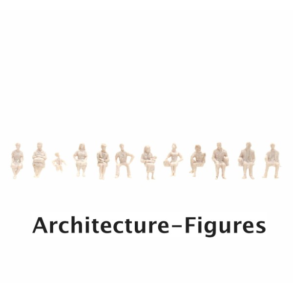 White Architecture Figures Sitting People Scale 1:100