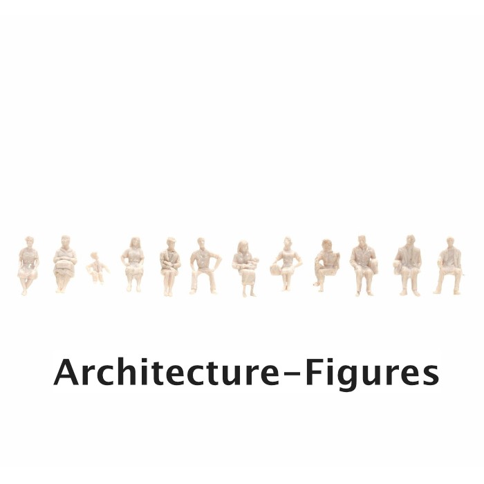 White Architecture Figures Sitting People Scale 1:100