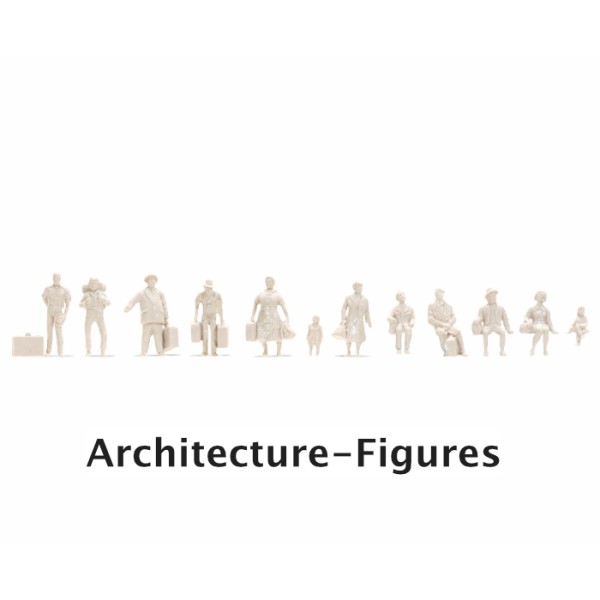 White Architecture Figures Pedestrians  Scale 1:100