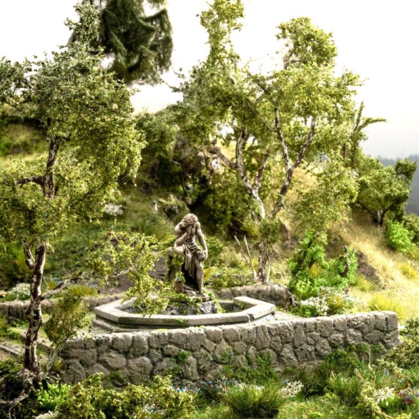 Abandoned Place Fountain Diorama Pack Plus Free Landscaping Material N gauge Noch 34760