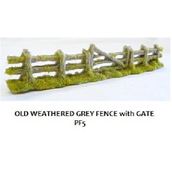 Old Weathered Fencing with gate Grey 