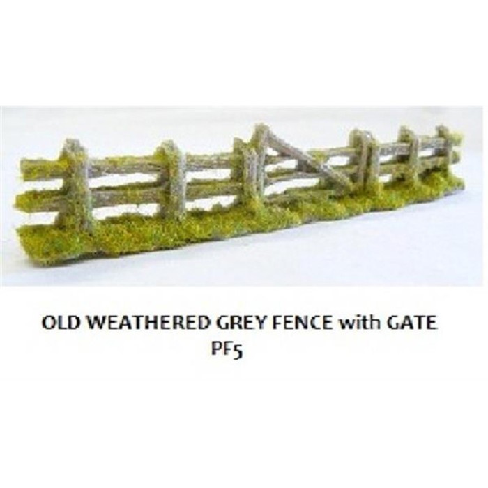 Old Weathered Fencing with gate Grey 