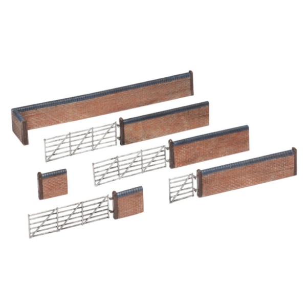 Brick Wall and Farm Gates N gauge Graham Farish Scenecraft 42-107