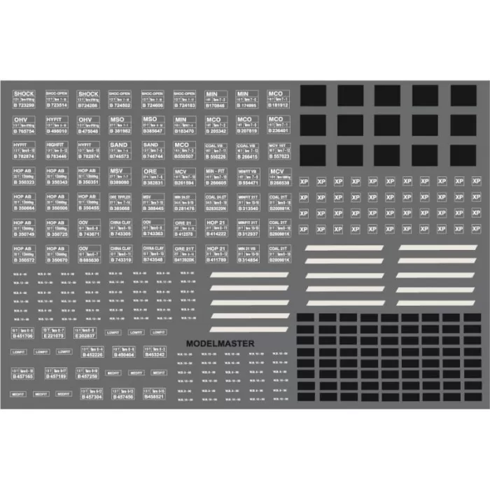 BR white lettering and numbering  OO STOCK CLEARANCE 