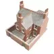 Terraced Houses in red Brick Metcalfe PN103 N gauge 