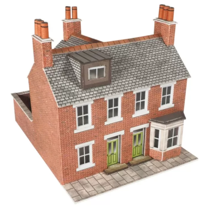 Terraced Houses in red Brick Metcalfe PN103 N gauge 