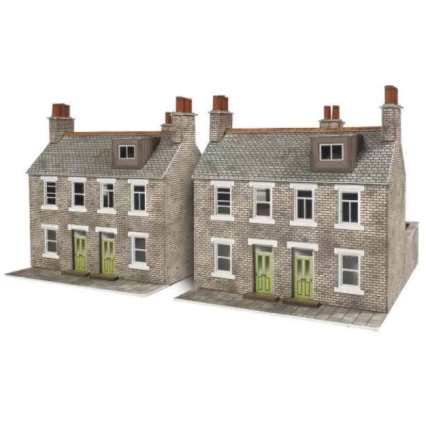 Terraced Houses in Stone Metcalfe PN104 N gauge 