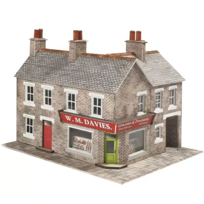 Corner Shop and Pub in stone N gauge Metcalfe PN117