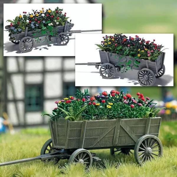 Wooden cart with flowers OO