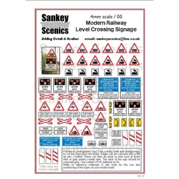 Modern Railway Level Crossing Signage OO