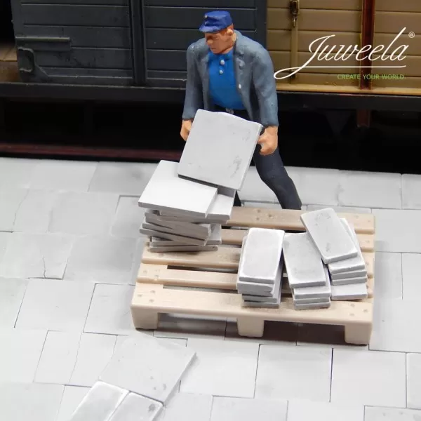 Model paving slabs Light Grey 16 x 16mm