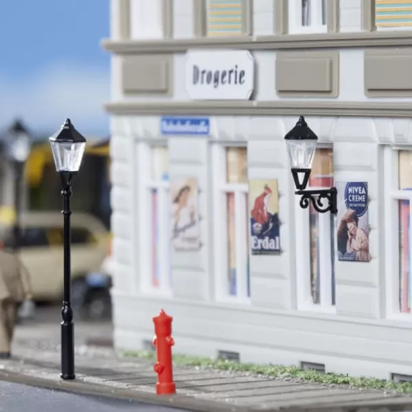 Gas Street Lamps (20) OO Non-working Auhagen 41 202