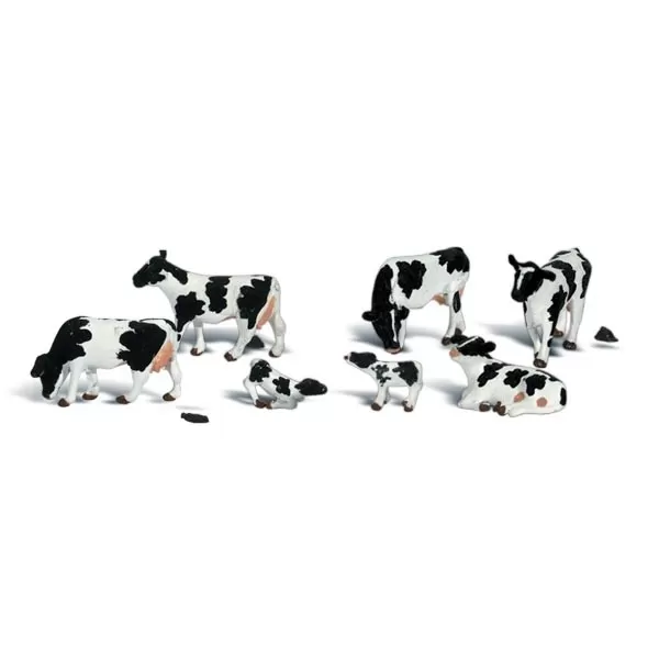 Cows, black and white N gauge
