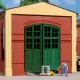 Double Storey Full Width Wall with Engine Shed Doors with Tooth Frieze 80505