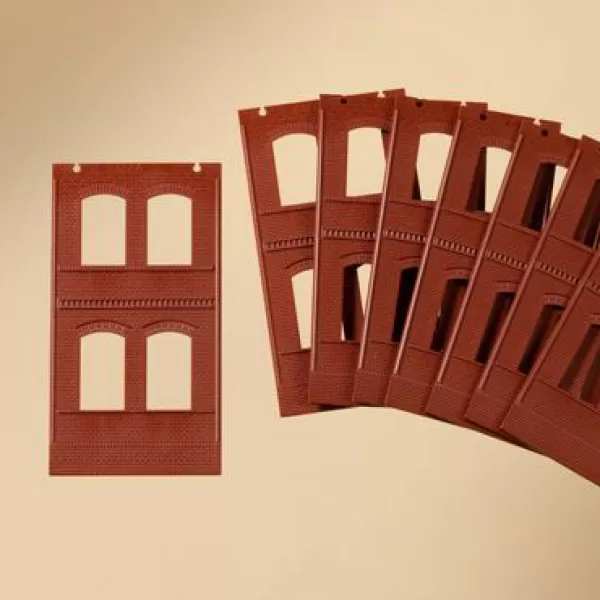 Double Storey Half Width Window Wall with Tooth Frieze 80508