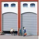 Double Storey Half Width Wall with Wooden or Roller Shutter Doors without Tooth Frieze 80529