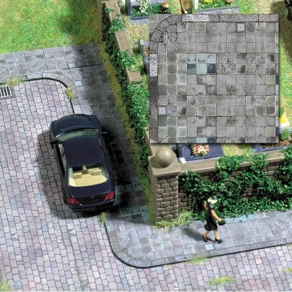 Paving Slabs Card sheet OO Busch 7418