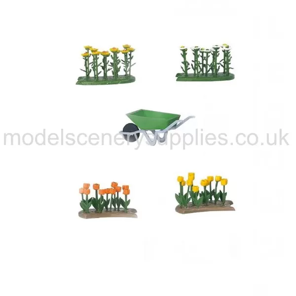 TULIPS  and DAISIES and Wheelbarrow OO