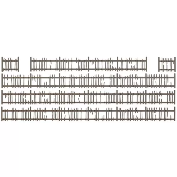 Old Damaged Wooden Picket Fence OO Busch 1011
