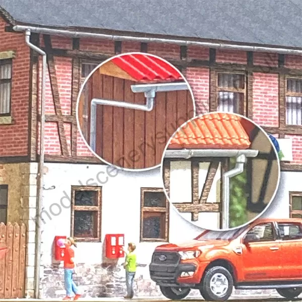 Gutters and Downpipes detailed pack OO Busch 1999