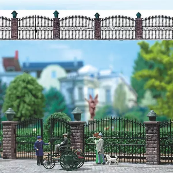 Wrought Iron Fence with Brick pillars OO