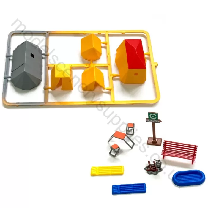 Campsite tents and extras OO Busch 6026