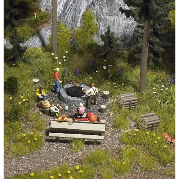 Barbecue Fire Pit and Benches OO