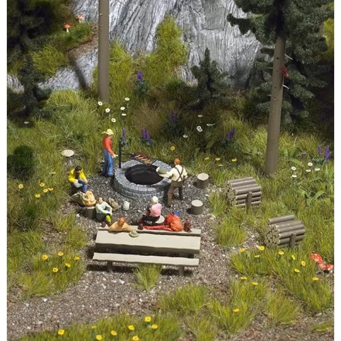 Barbecue Fire Pit and Benches OO