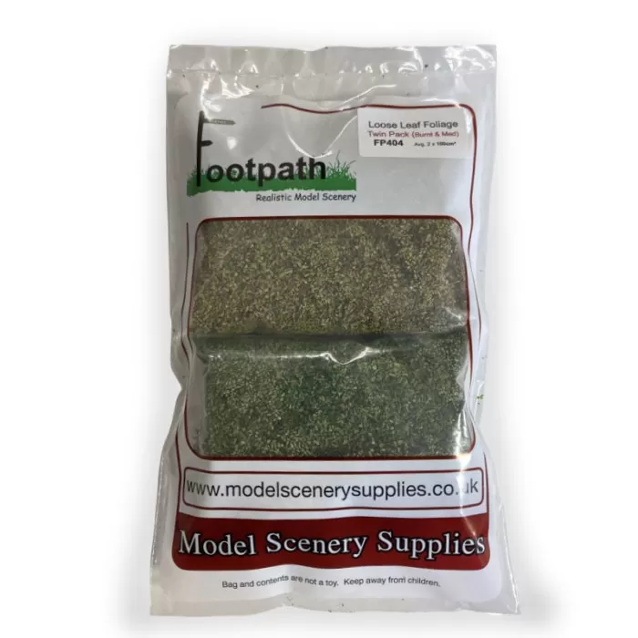 Leaves Burnt and Med Green Leaf Foliage Twin Pack