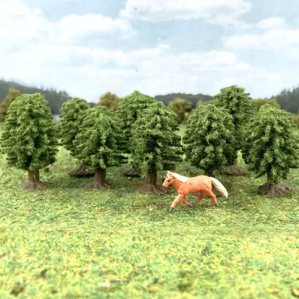 Small Scale Deciduous Trees 26mm tall 10 pack Z gauge