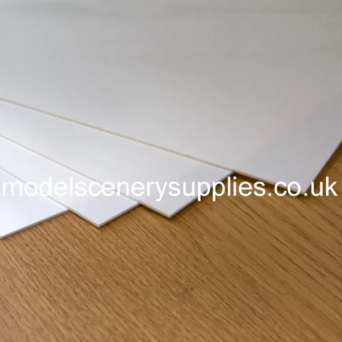 White Plastic Card Plasticard OO 40/000" 1mm