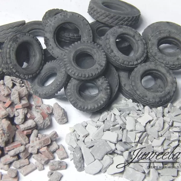 Barriers of Old Tyres OO and 28mm