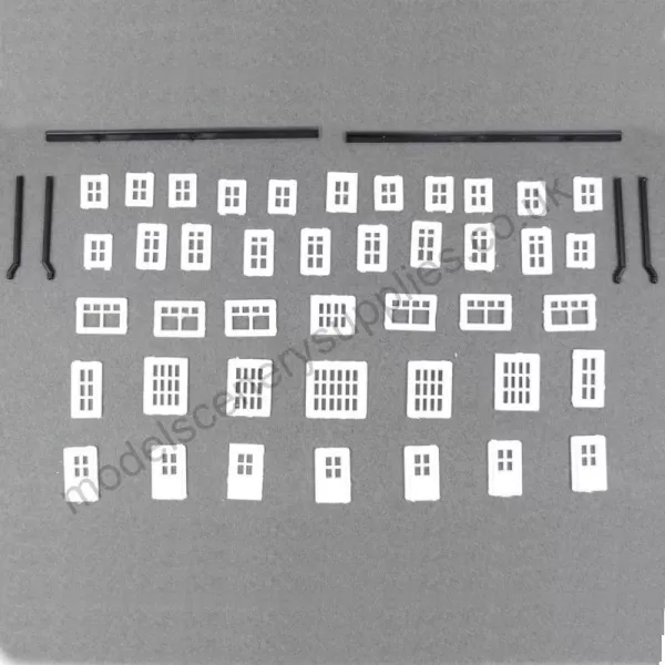 Windows Doors Gutters and downpipes  N Gauge GMKD15