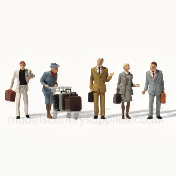 People on the Platform with Luggage and Trolley OO