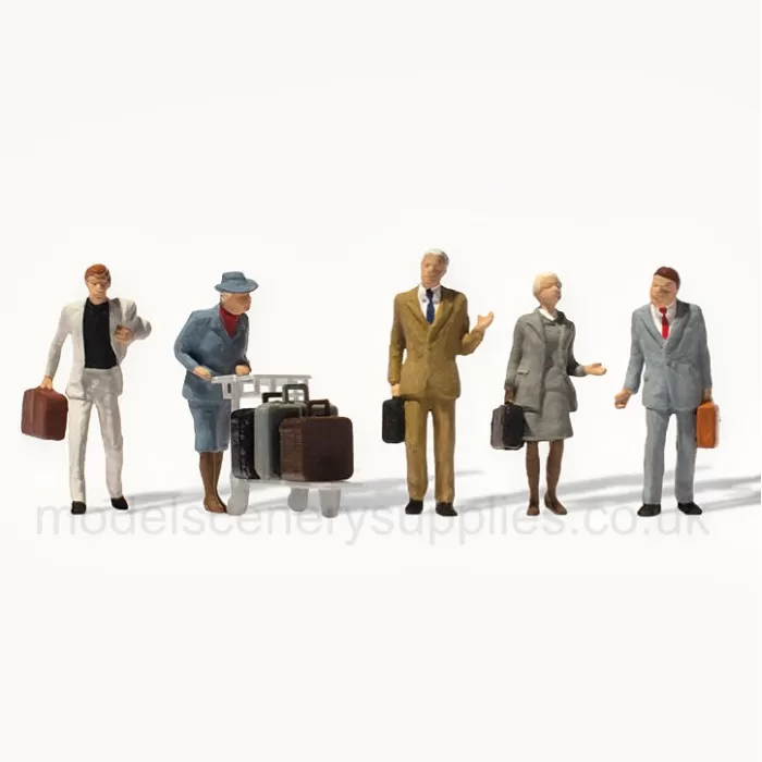 People on the Platform with Luggage and Trolley OO