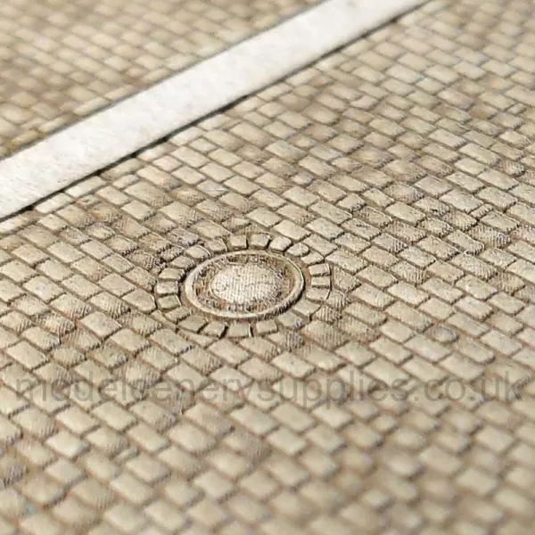 Laser Etched Cobblestone Road Card  N gauge