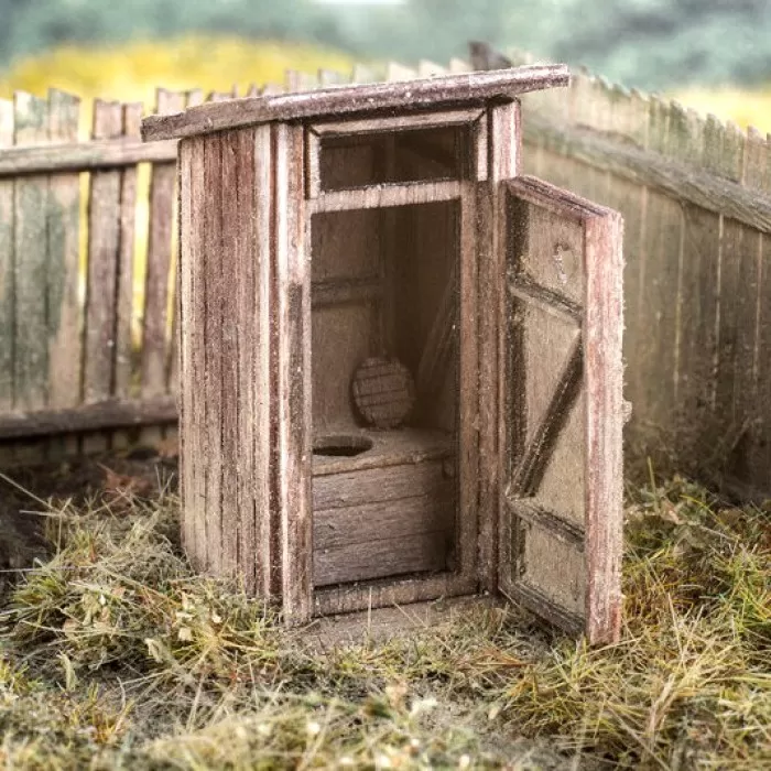 Wooden Privy Outside Toilet OO