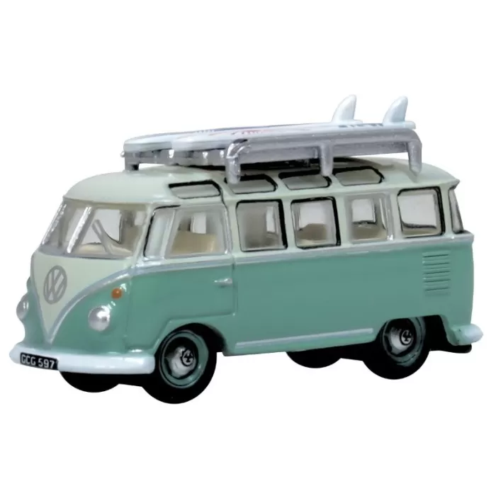 VW Camper T1 Samba Bus with surfboards N gauge Turquoise